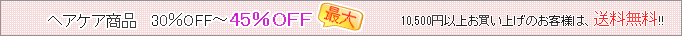 ヘアケア商品30%OFF～45%OFF 送料無料