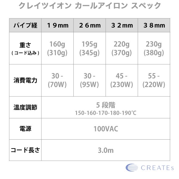 画像5: クレイツイオン カールアイロン 26mm J7208-- (5)